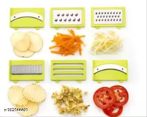 6 in 1 Slicer & Grater with Safety Holder & Extra Sharp V Blade, Includes 6 Detachable Slicers, Ripple, Greater Suitable for Onion,Carrot, Tomato, Cucumber, Beat & Vegetable